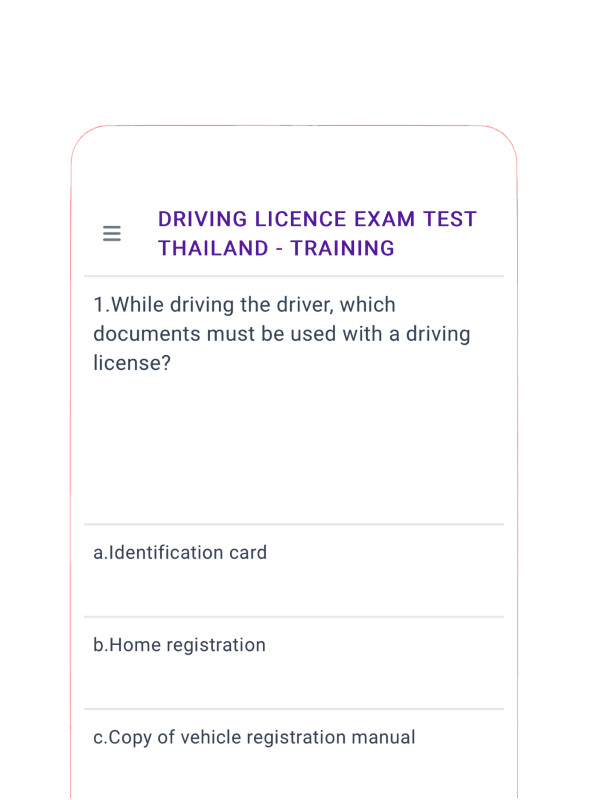 driving licence exam thai photo
